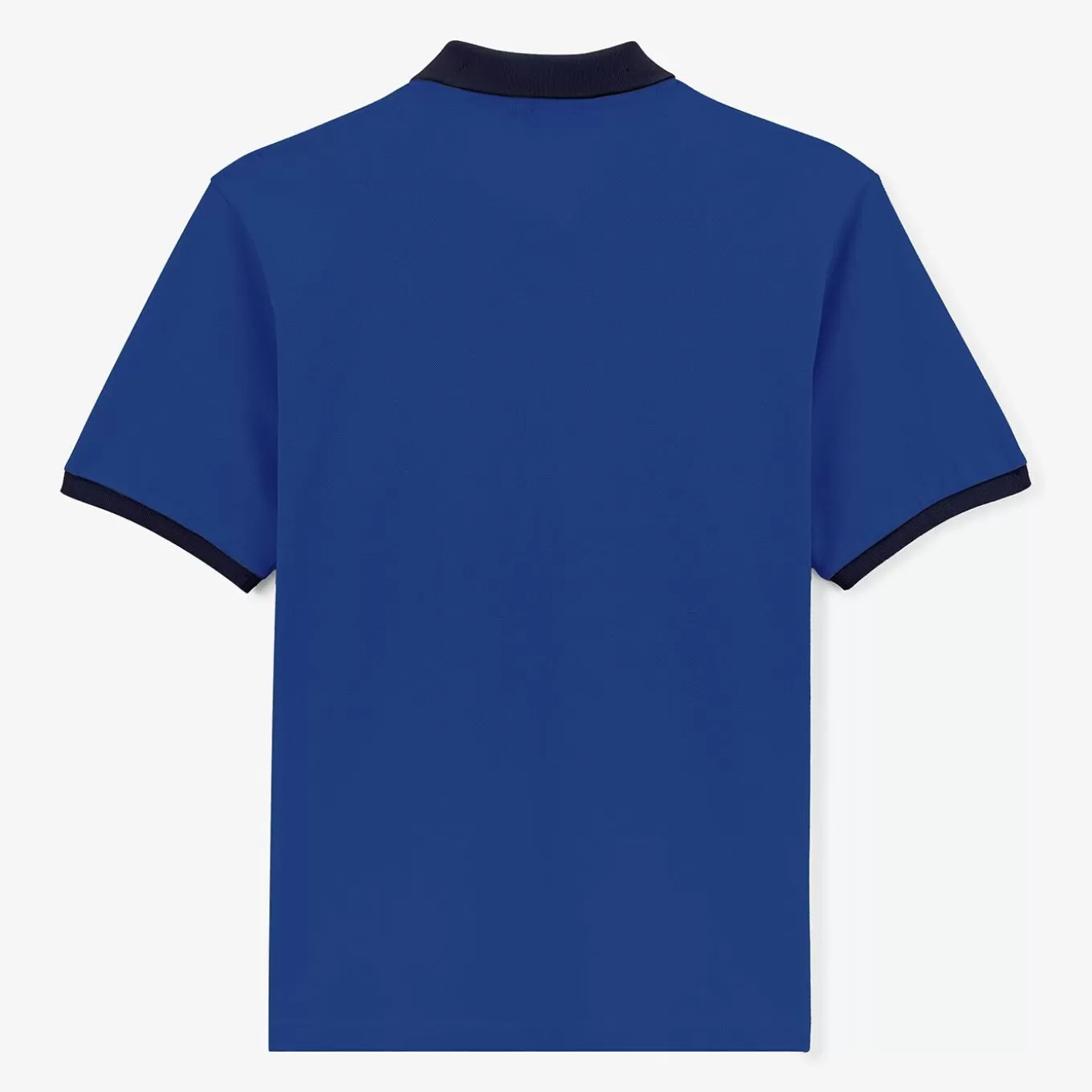 SERGE BLANCO® Polo Shirts^Blue work pique knit polo shirt with contrasting collar