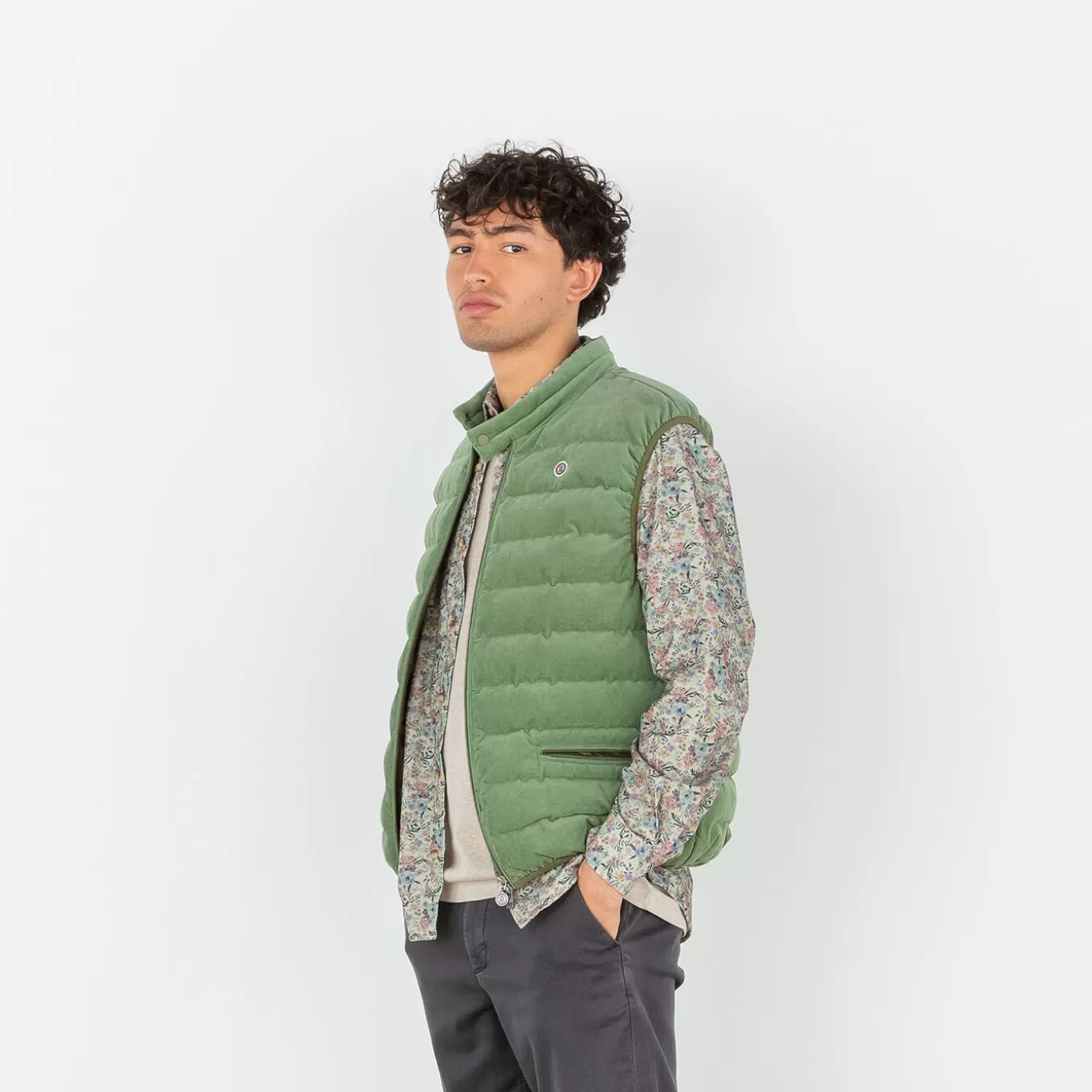 SERGE BLANCO® Down Jackets^Damiano sleeveless velvet down jacket