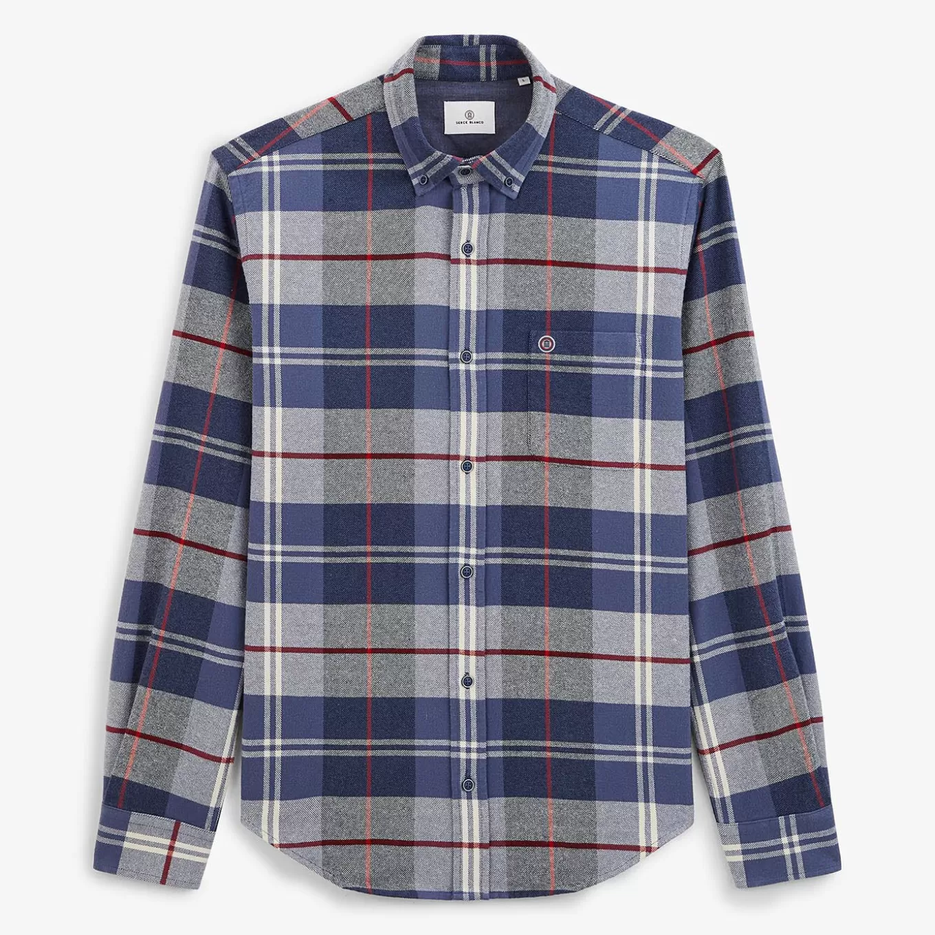 SERGE BLANCO® Shirts^Dark blue plaid shirt