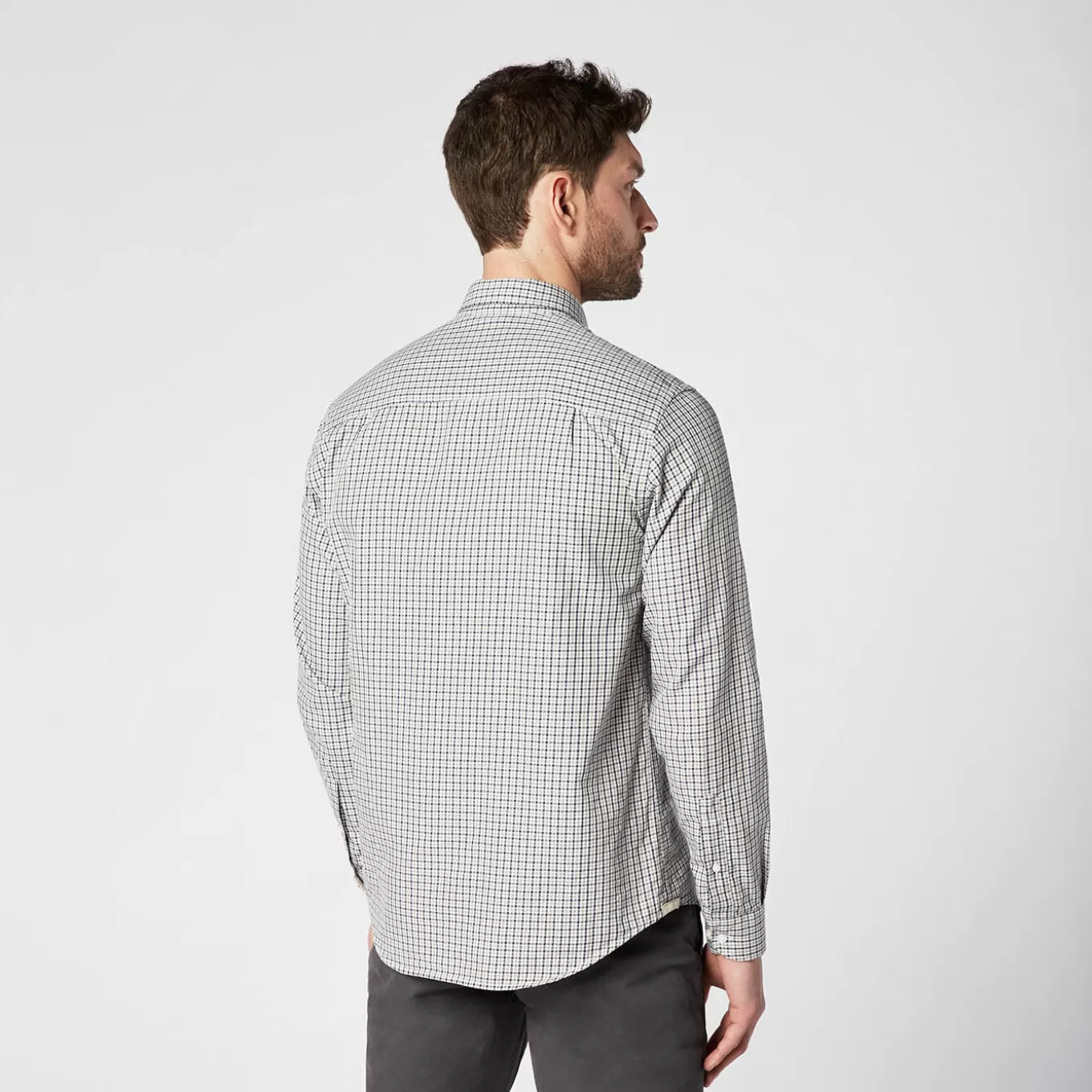 gray_plaid_long_sleeve_shirt_2.webp SERGE BLANCO® Shirts^Gray plaid long sleeve shirt