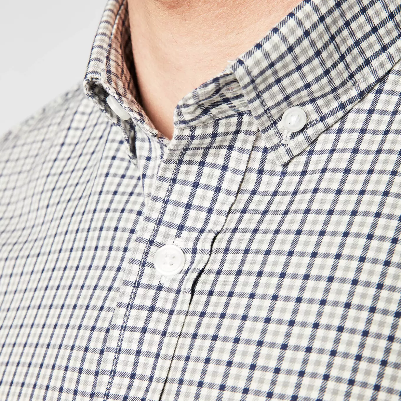 gray_plaid_long_sleeve_shirt_4.webp SERGE BLANCO® Shirts^Gray plaid long sleeve shirt