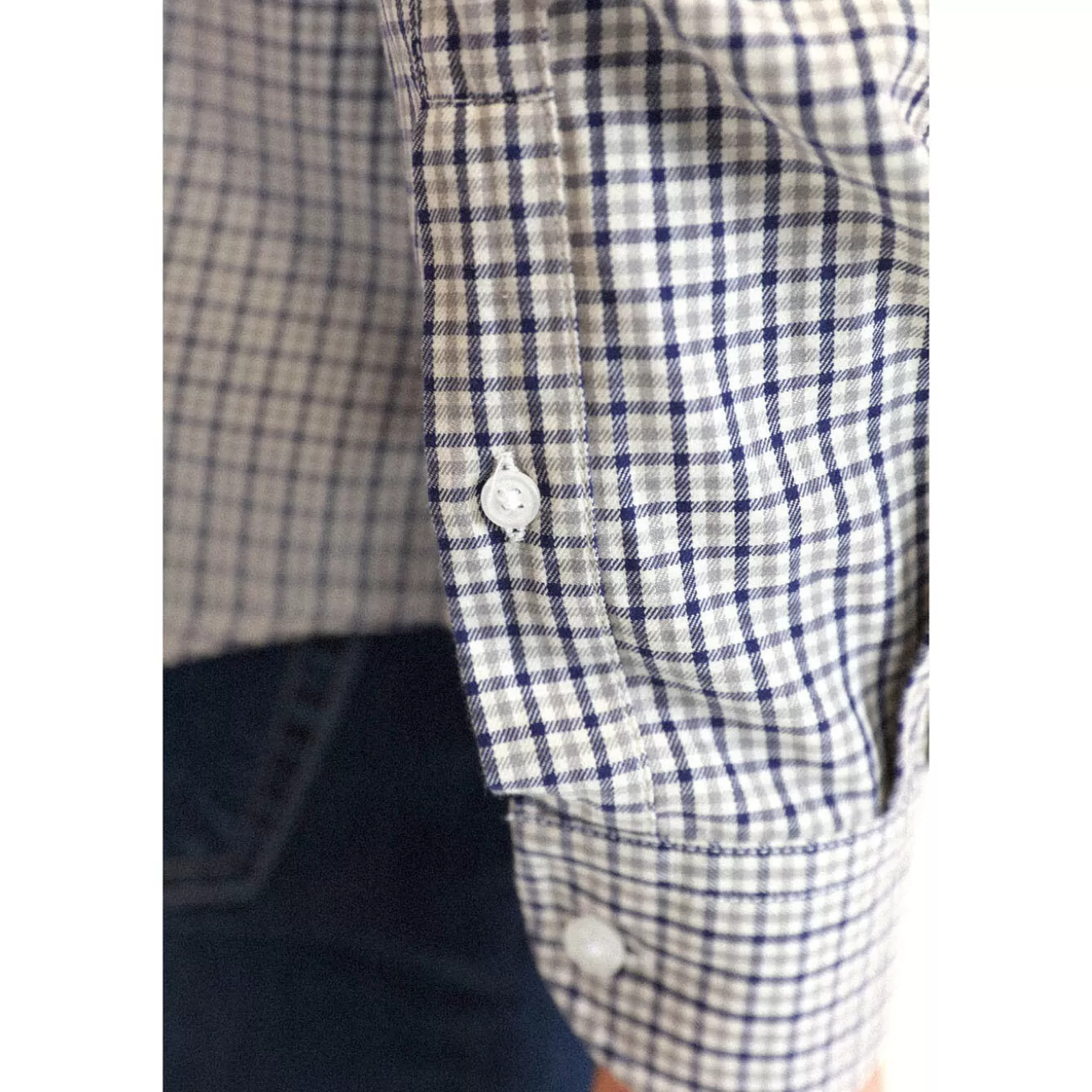 gray_plaid_long_sleeve_shirt_6.webp SERGE BLANCO® Shirts^Gray plaid long sleeve shirt