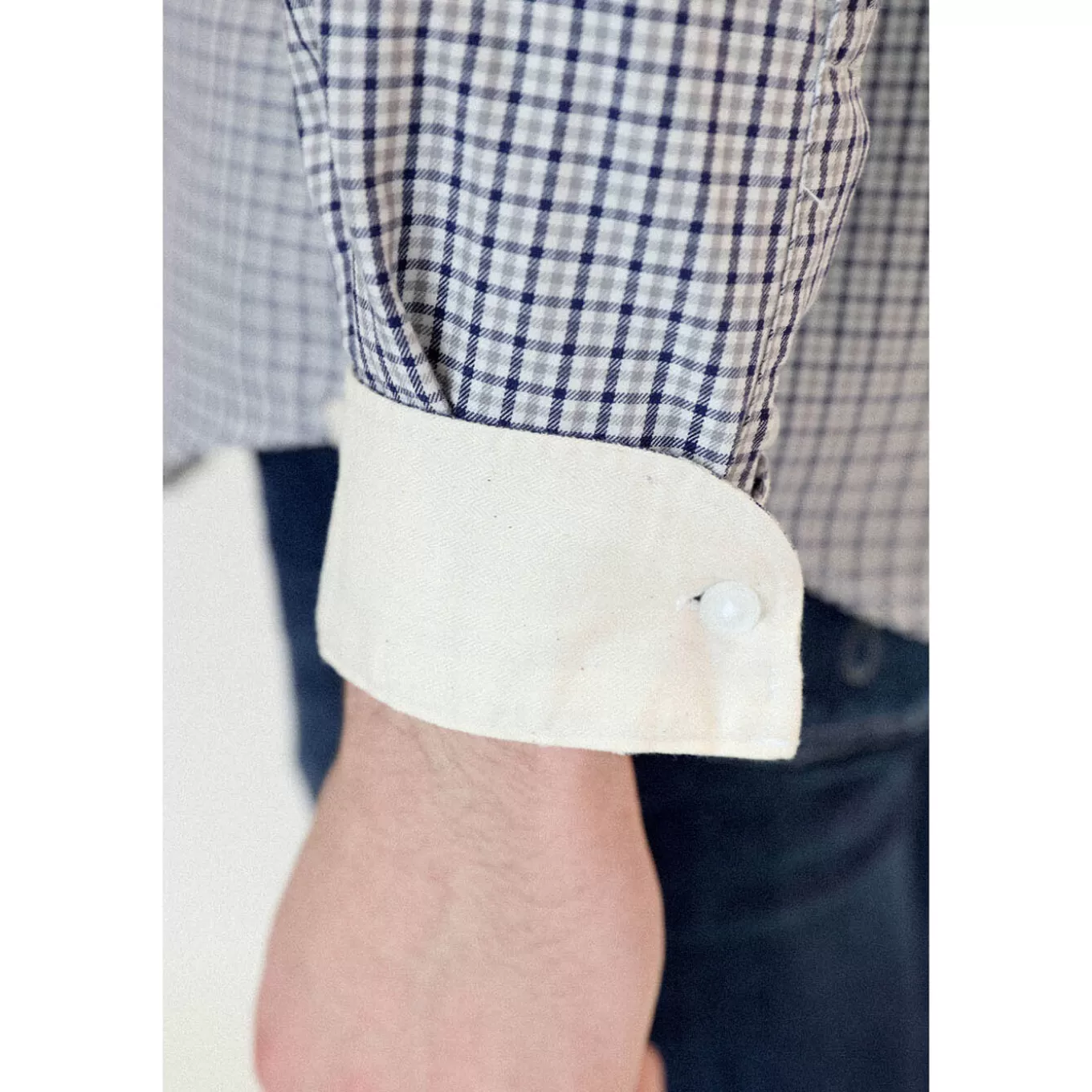 gray_plaid_long_sleeve_shirt_7.webp SERGE BLANCO® Shirts^Gray plaid long sleeve shirt