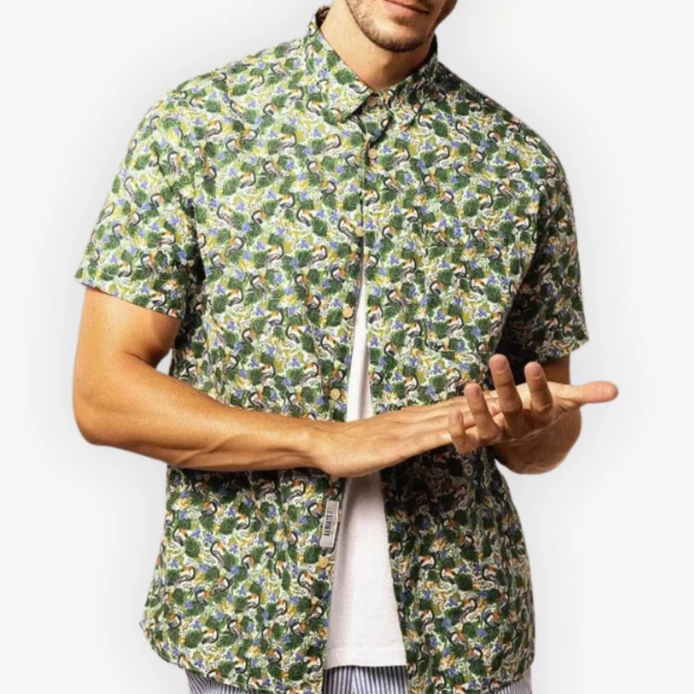 SERGE BLANCO® Shirts^Jungle Fancy Poplin Short Sleeve Shirt