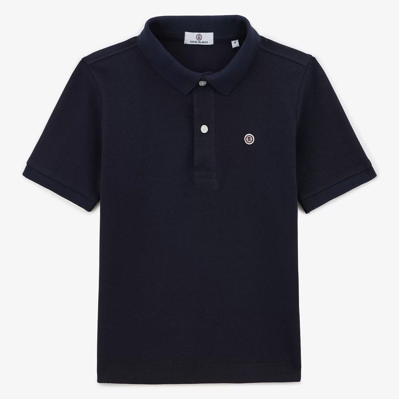 SERGE BLANCO® Polo Shirts^Junior short-sleeved polo shirt in dark blue cotton