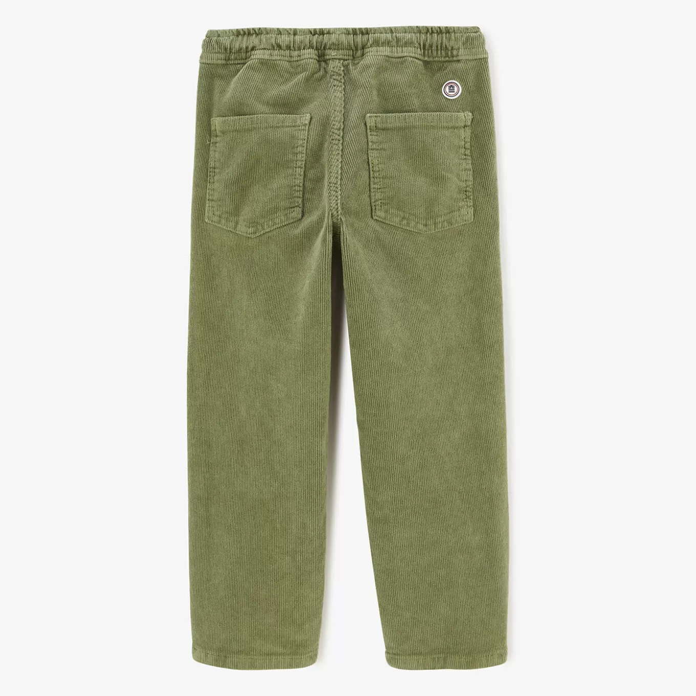 SERGE BLANCO® Pants^734 Junior velvet chinos with elasticated waistband in military green