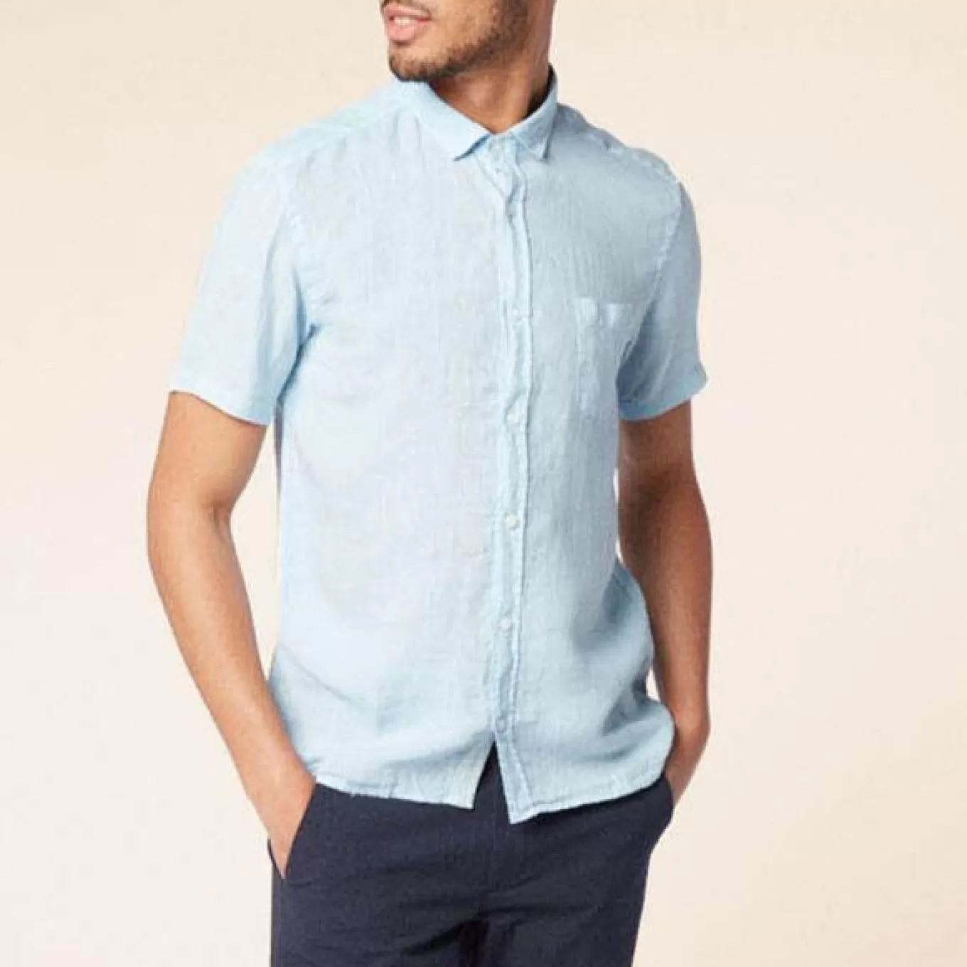 SERGE BLANCO® Shirts^Linen Short Sleeve Shirt