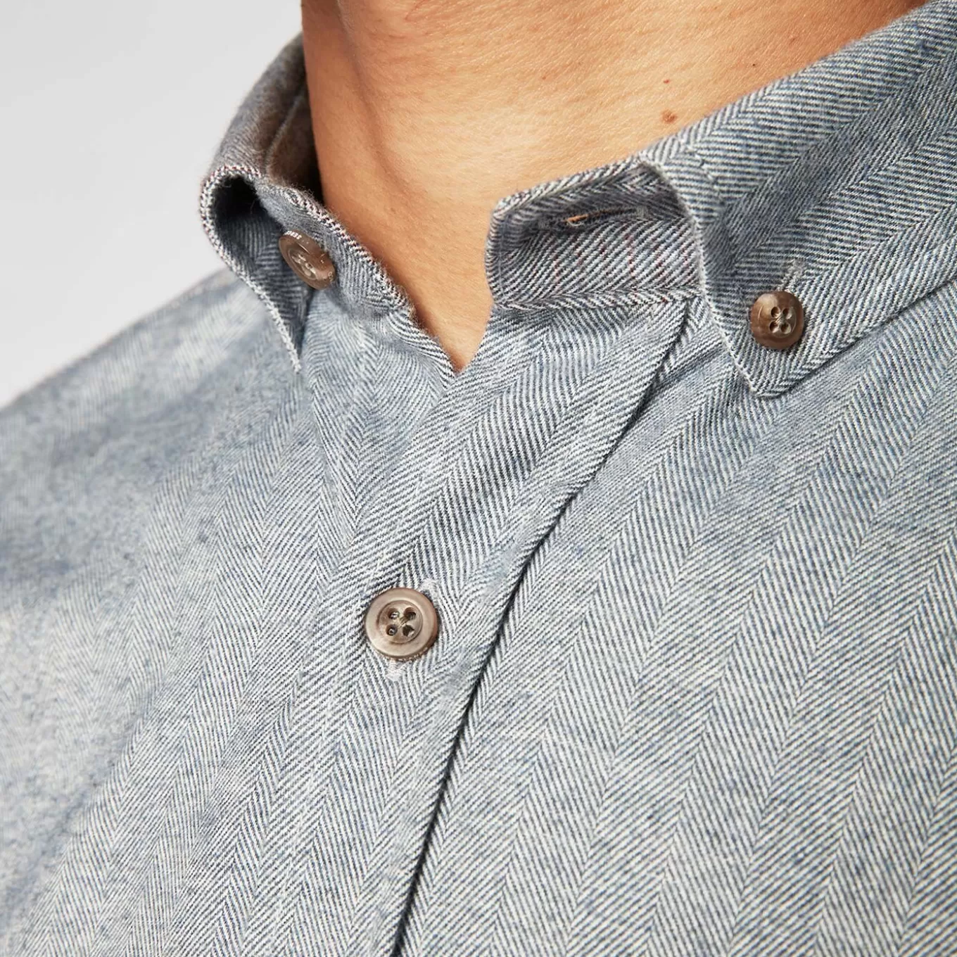 SERGE BLANCO® Shirts^Long Sleeve Shirt with Ba Collar in Faux Plain Fabric