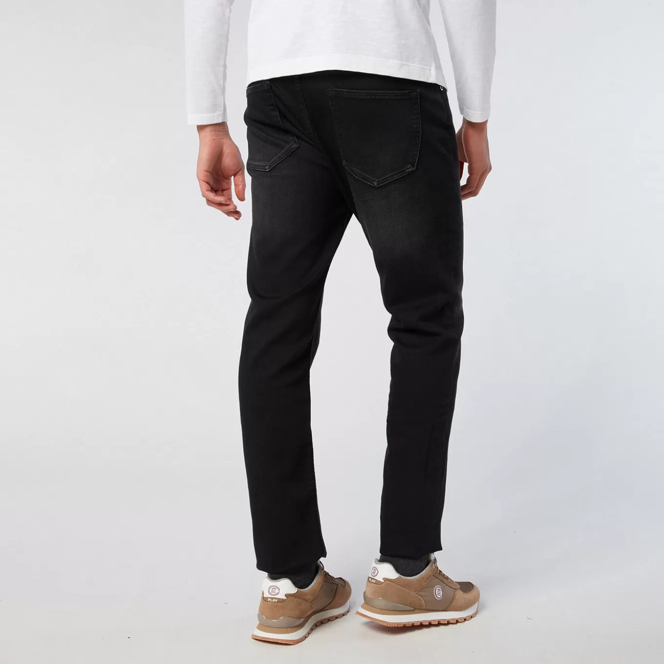 SERGE BLANCO® Pants^Men's 5-pocket slim fit 325 Powertwist black washed jeans