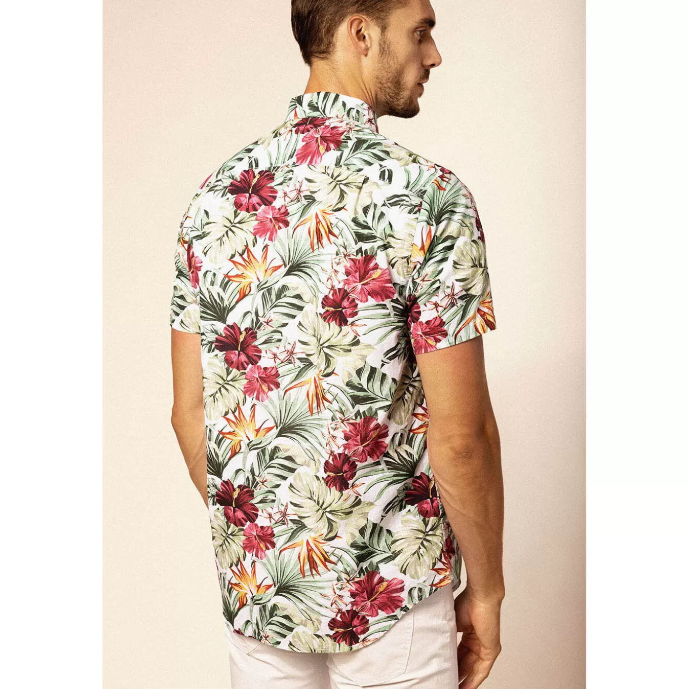 SERGE BLANCO® Shirts^Organic Cotton Floral Print Short Sleeve Shirt