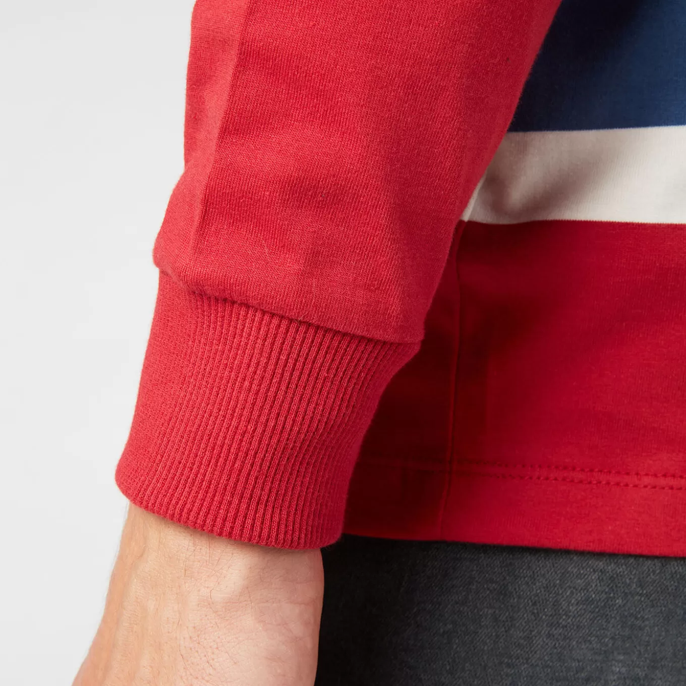 play_rugby_polo_shirt_with_red_tricolor_stripes_5.webp SERGE BLANCO® Polo Shirts^Play rugby polo shirt with red tricolor stripes