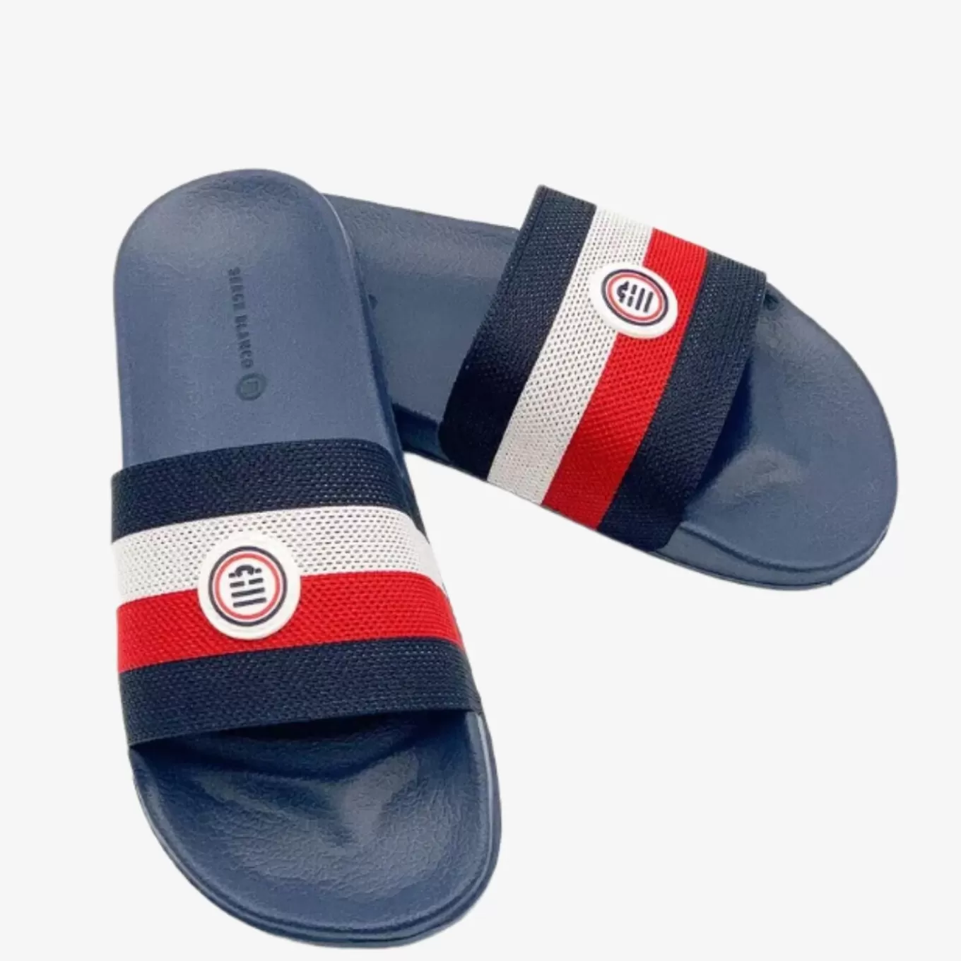 SERGE BLANCO® Sandals^POOL SLIDES tricolor stripe flip-flops
