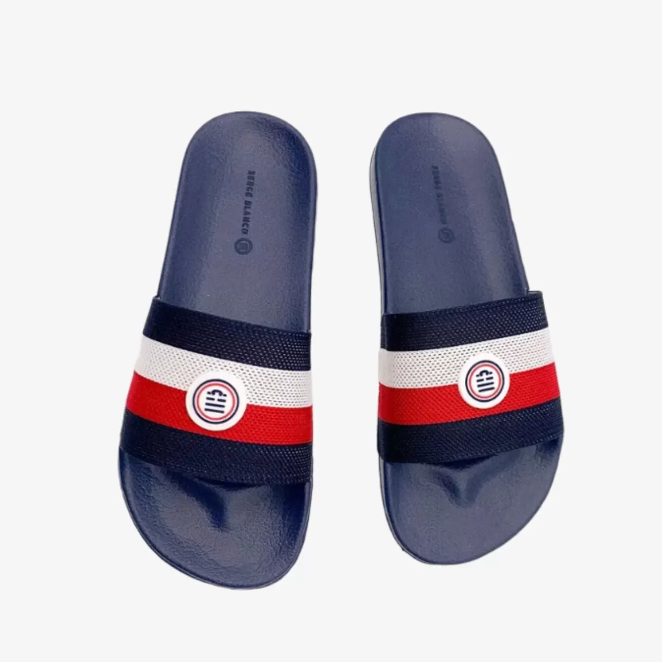 SERGE BLANCO® Sandals^POOL SLIDES tricolor stripe flip-flops