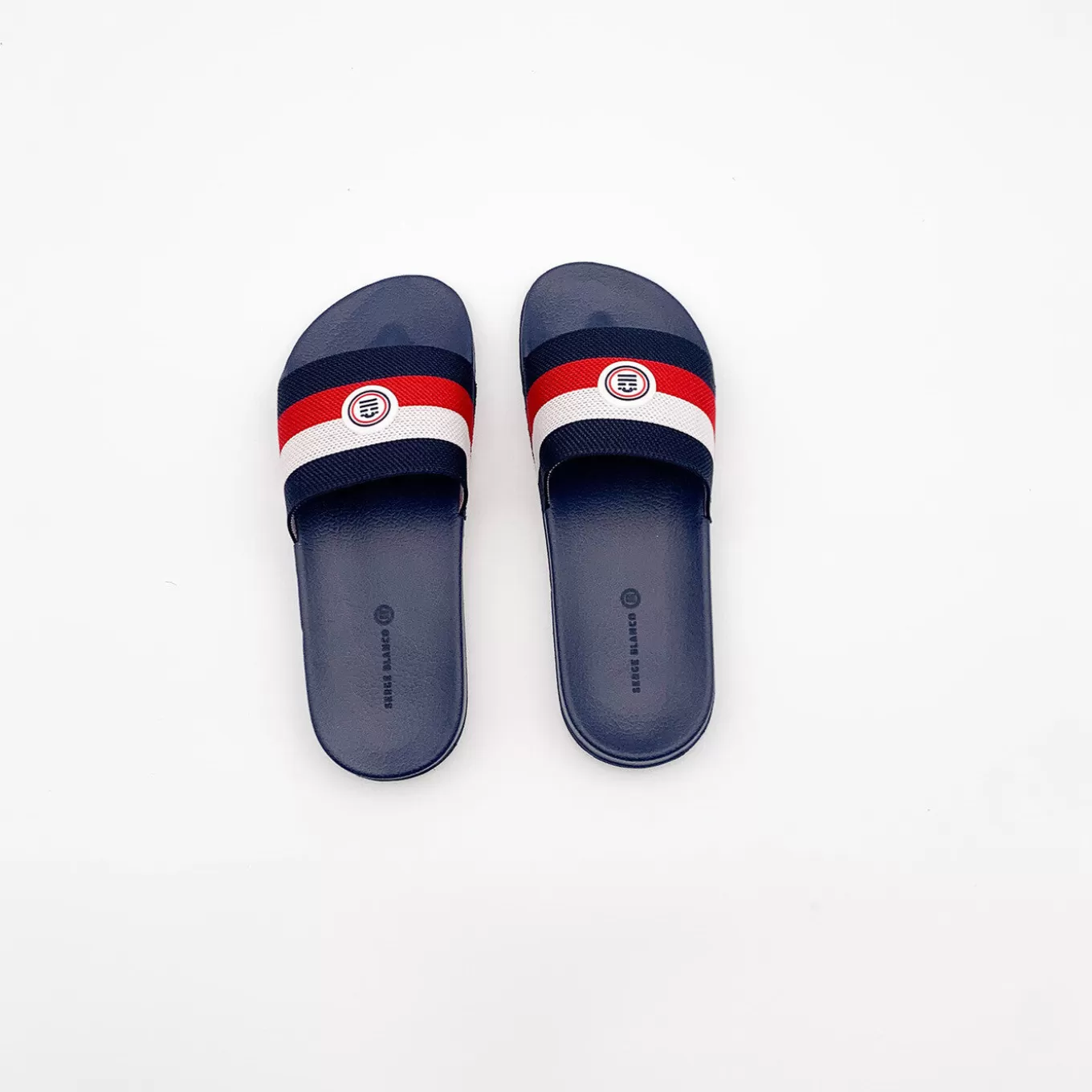 SERGE BLANCO® Sandals^POOL SLIDES tricolor stripe flip-flops