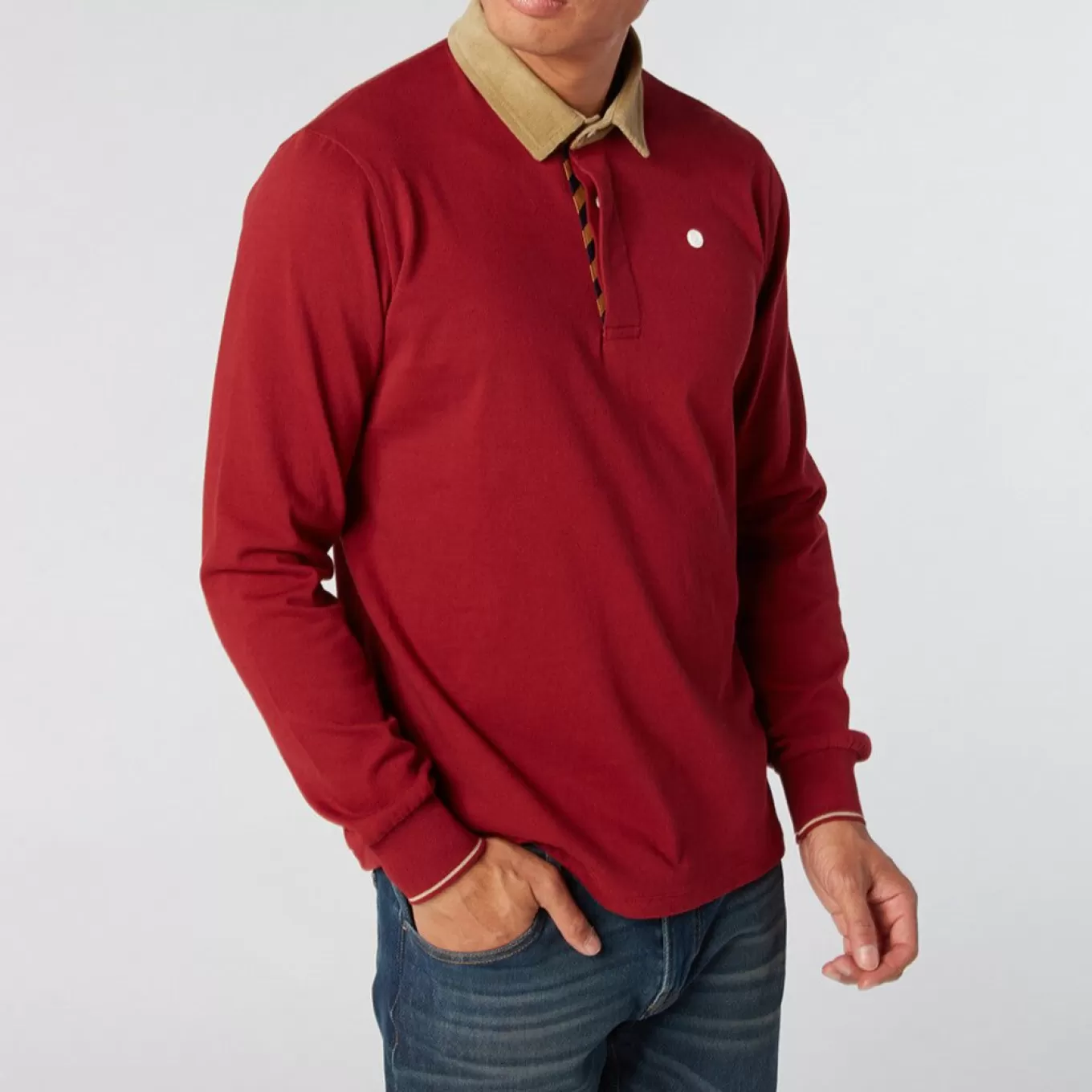 SERGE BLANCO® Polo Shirts^Red velvet collar jersey polo shirt