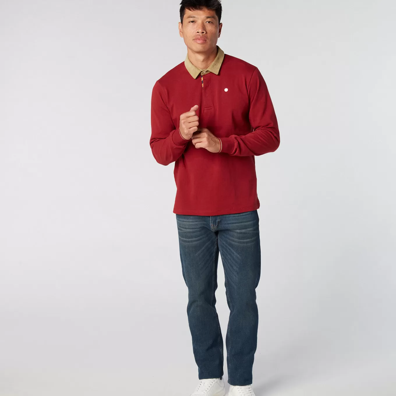 SERGE BLANCO® Polo Shirts^Red velvet collar jersey polo shirt