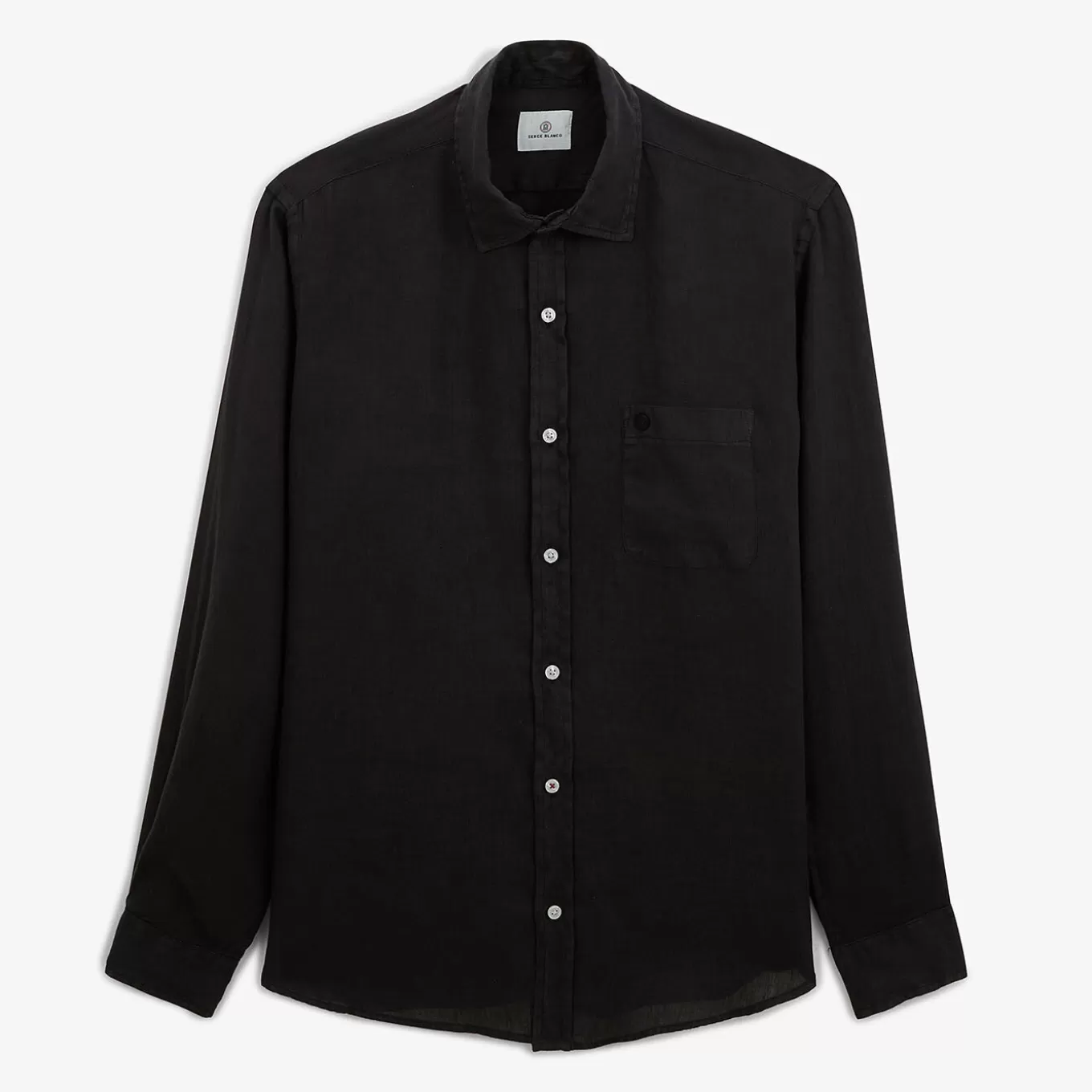 SERGE BLANCO® Shirts^Regular black linen shirt
