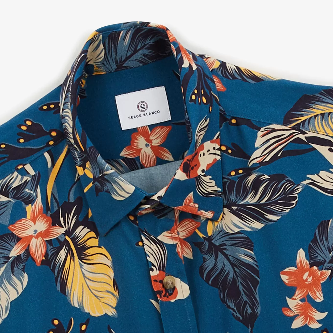 SERGE BLANCO® Shirts^Regular short-sleeved shirt in e with coral print