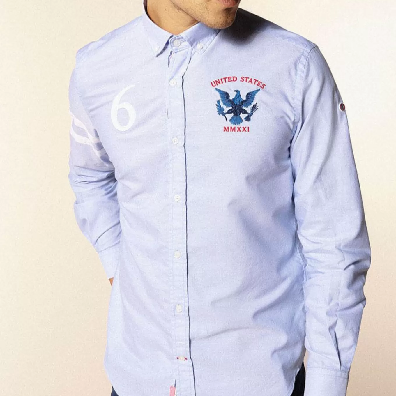 SERGE BLANCO® Shirts^Rugby Nation USA Long Sleeve Shirt - Comfort Fit
