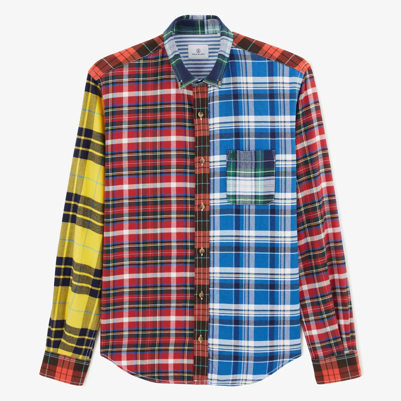 SERGE BLANCO® Shirts^Shirt in patchwork of multi-colored checked fabrics