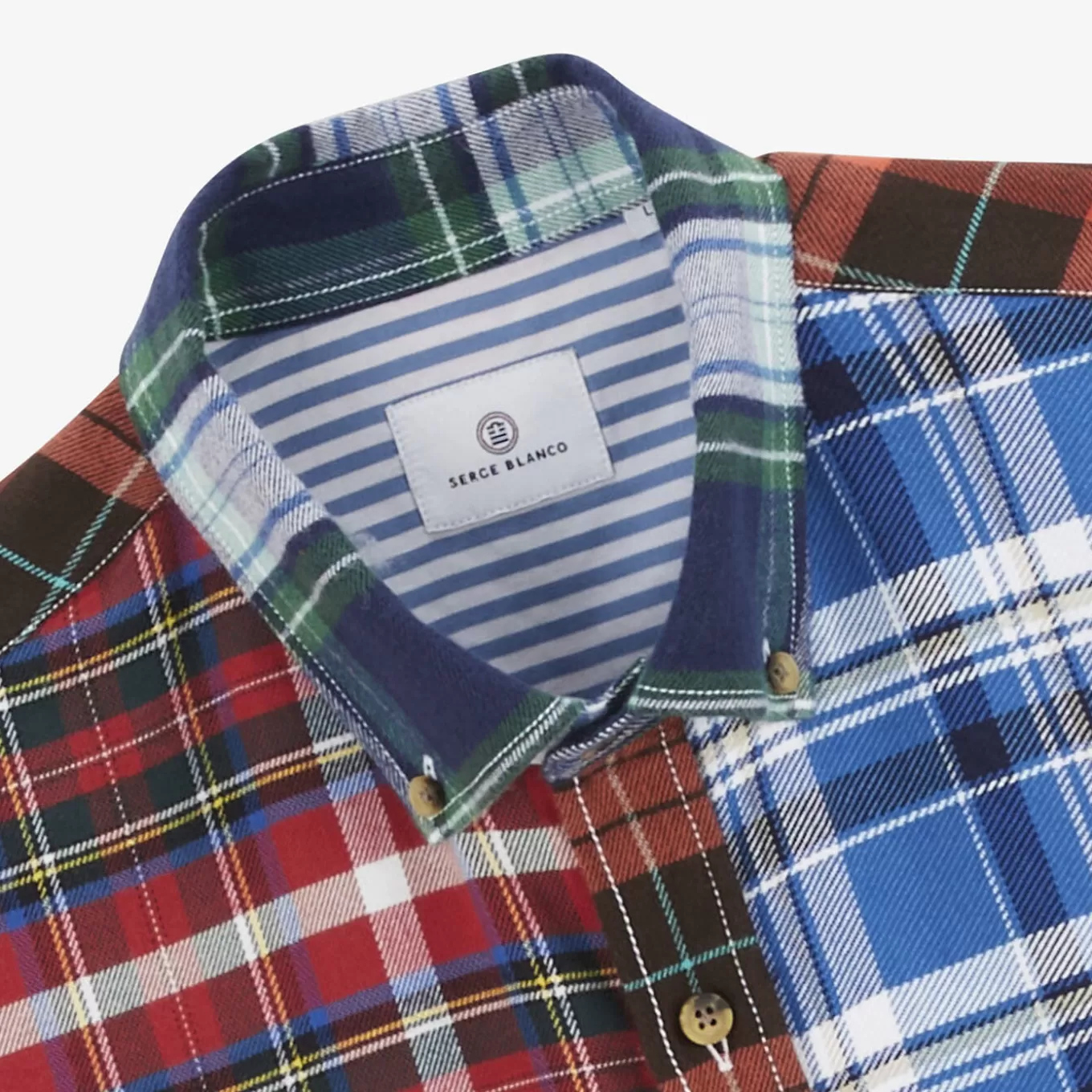 SERGE BLANCO® Shirts^Shirt in patchwork of multi-colored checked fabrics