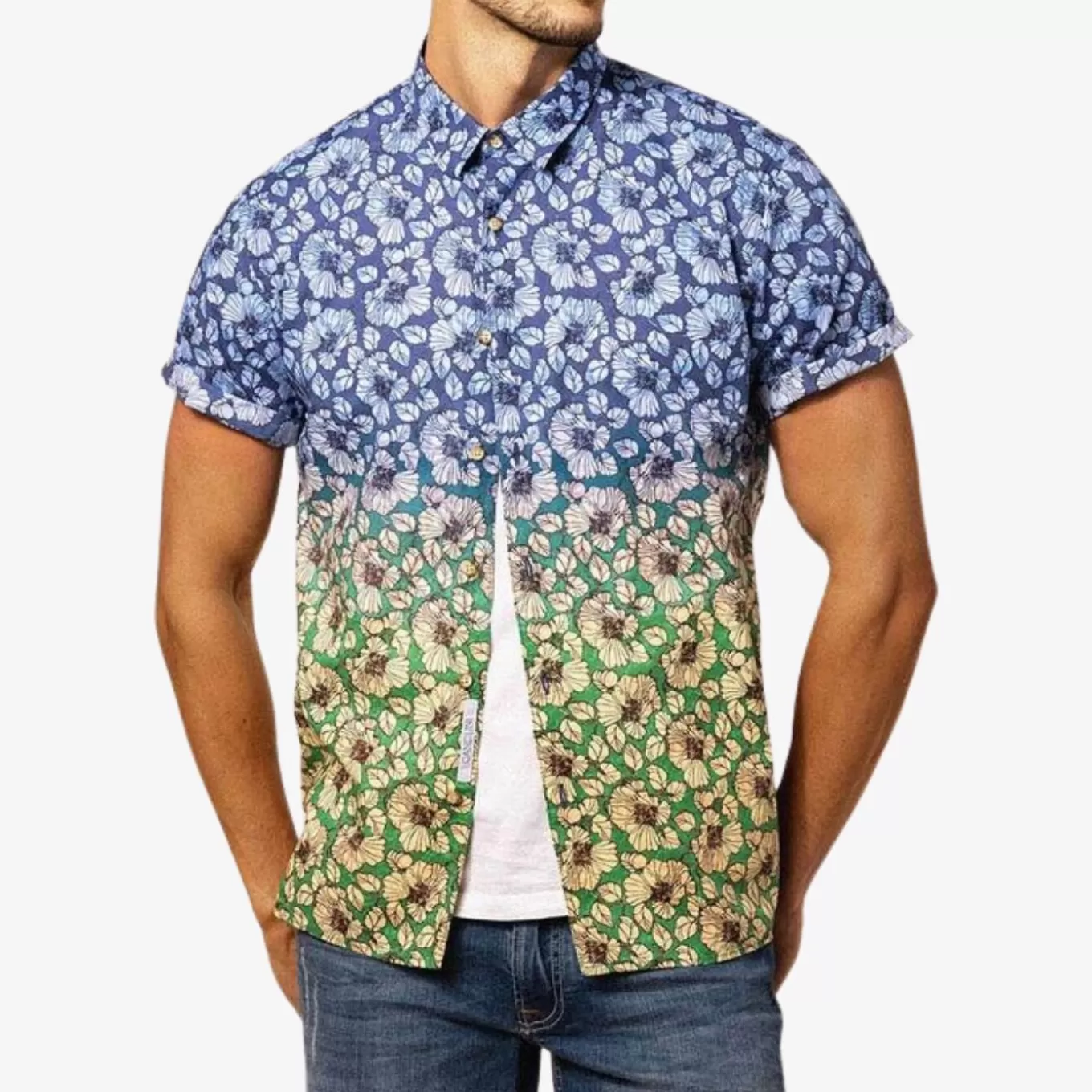 SERGE BLANCO® Shirts^Short Sleeve Shirt With Floral Print Fancy Fabric