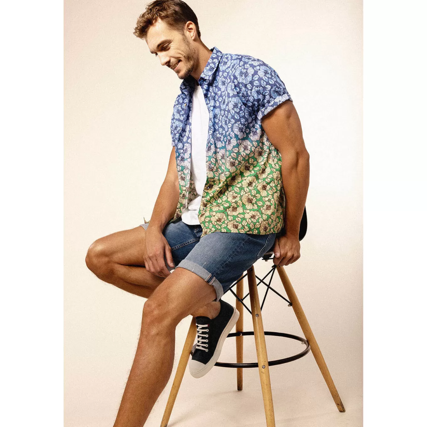 SERGE BLANCO® Shirts^Short Sleeve Shirt With Floral Print Fancy Fabric