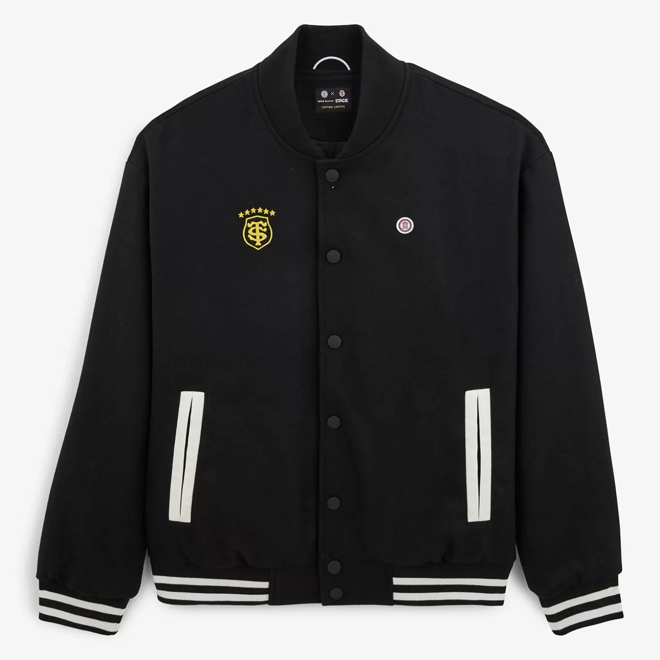 SERGE BLANCO® Capsule Toulouse Stadium^Stade Toulousain black teddy jacket
