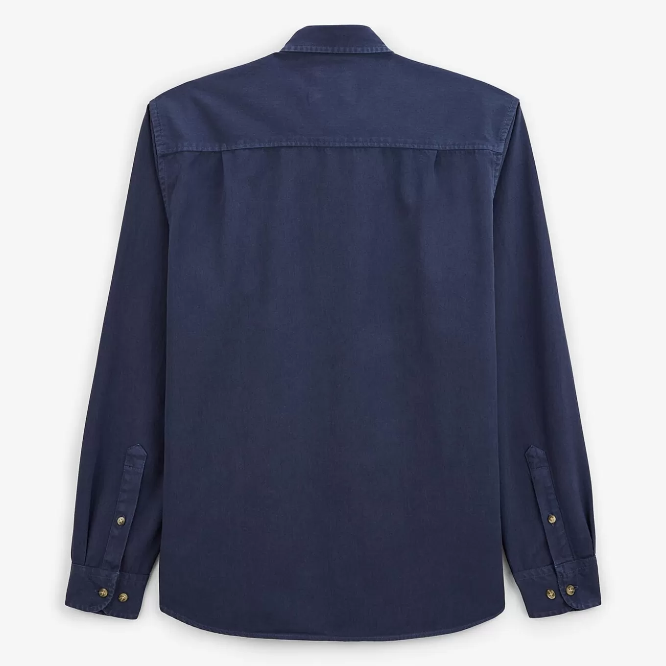 SERGE BLANCO® Shirts^Thick plain cotton shirt in indigo blue