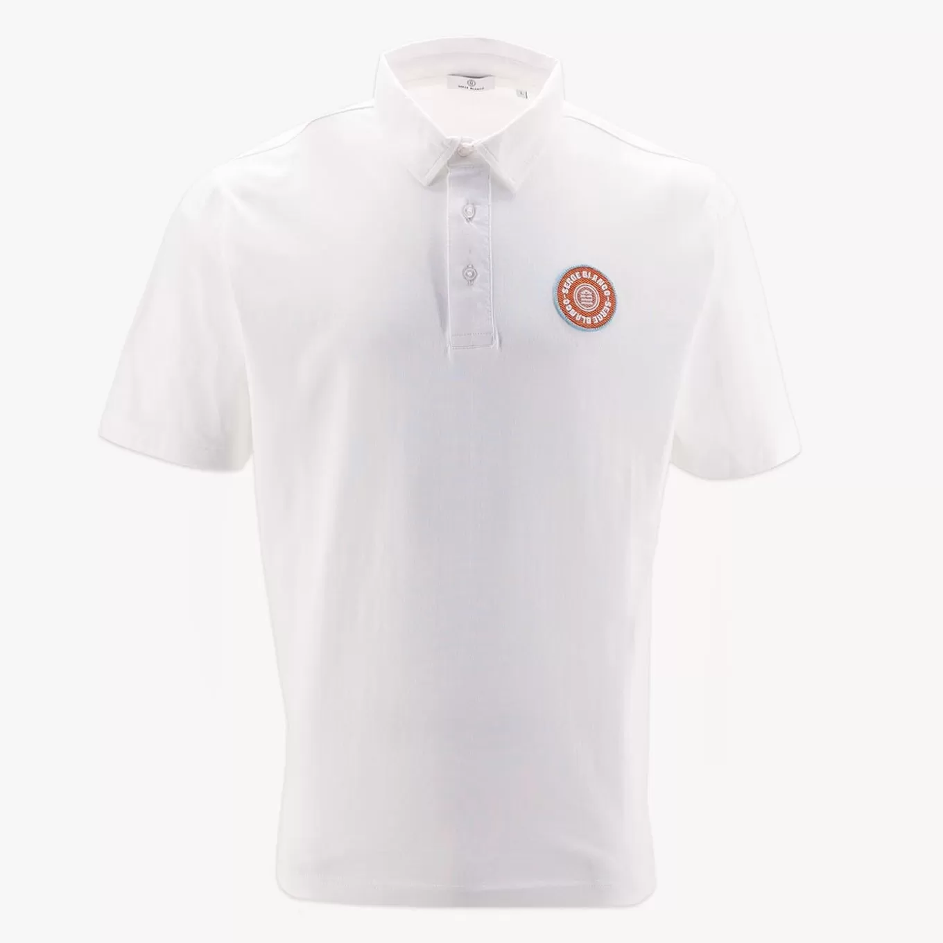 SERGE BLANCO® Polo Shirts^White polo shirt with chest badge